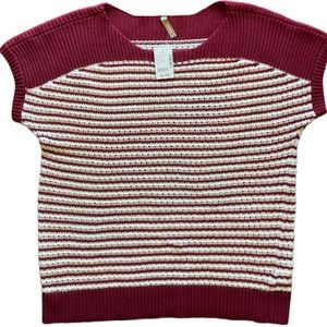 Thyme xl knit pregnancy top red and white .